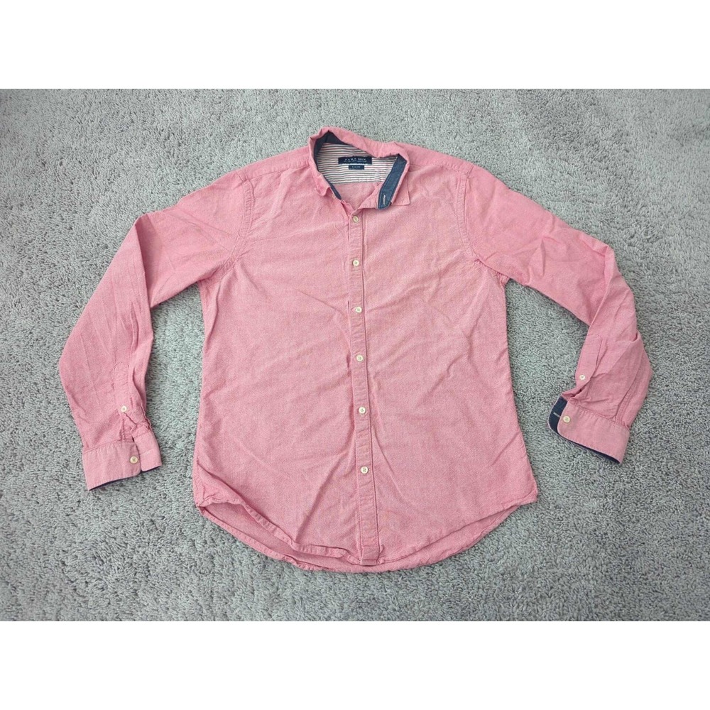 ZARA Man Button Up Shirt Mens‎ L Long Sleeve Slim Fit Preppy Casual